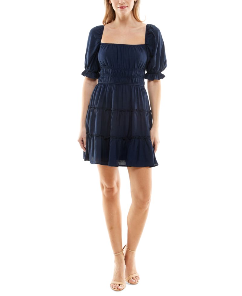 Juniors' Tiered Fit & Flare Dress