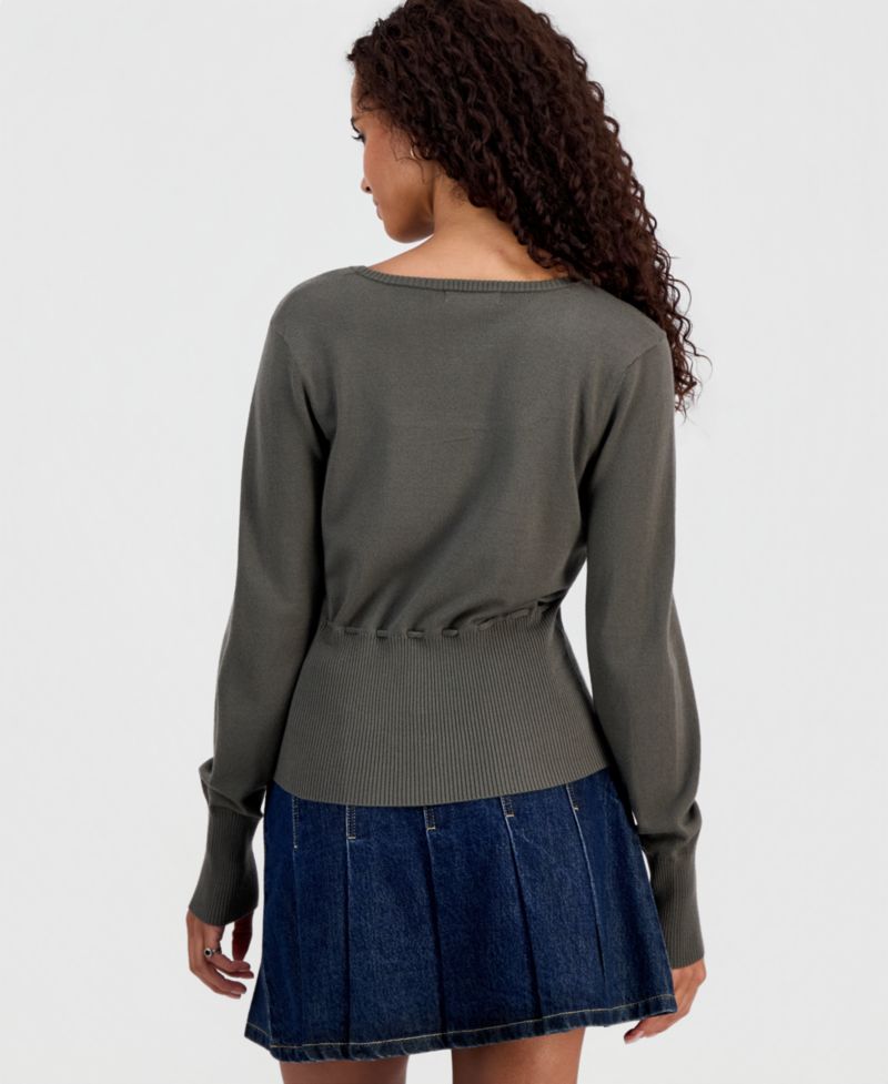Juniors' Tie-Detail Sweater