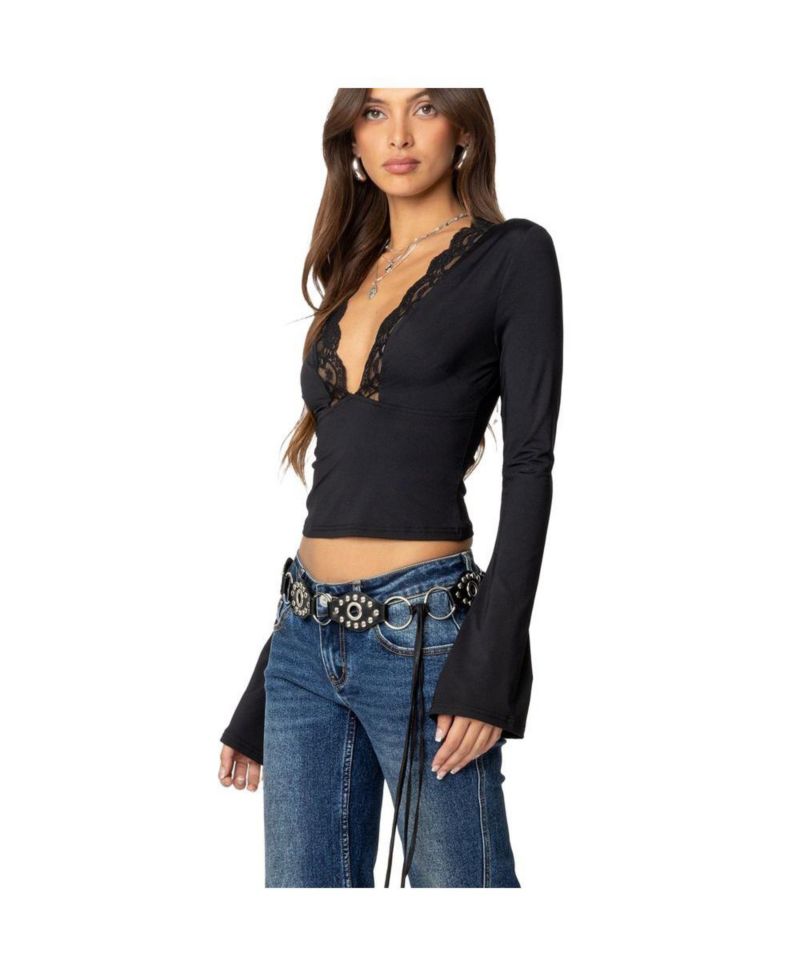 Women's Tina Lacey Plunge Neck Top