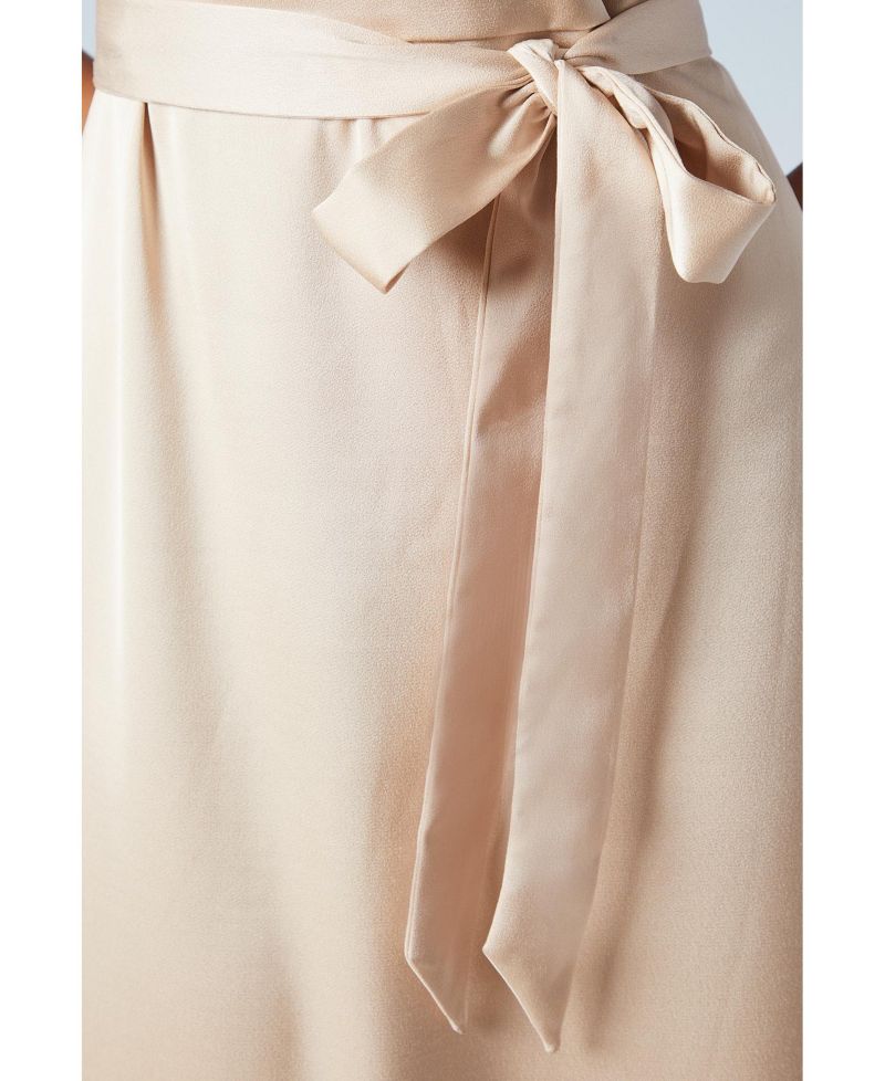 Women's One Shoulder Satin Maxi Bridesmaid Dress
