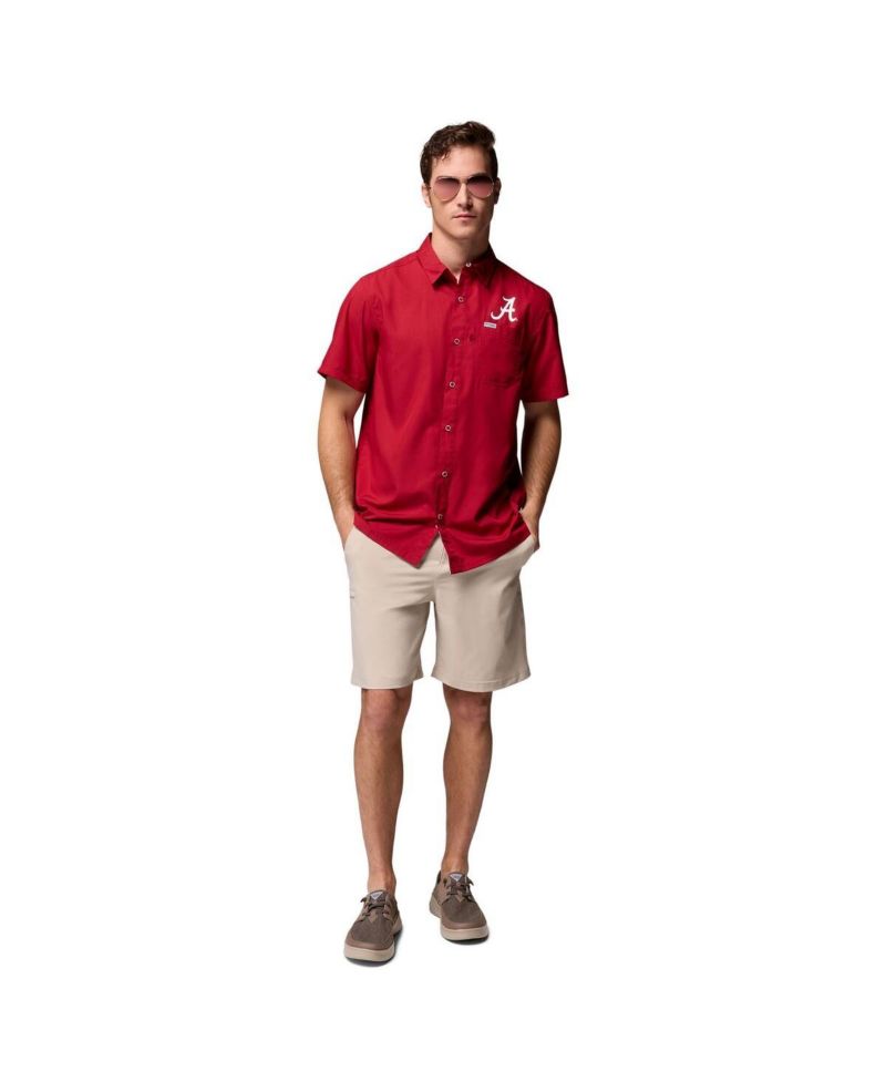Men's Crimson Alabama Crimson Tide Slack Tide Camp Button-Up Shirt