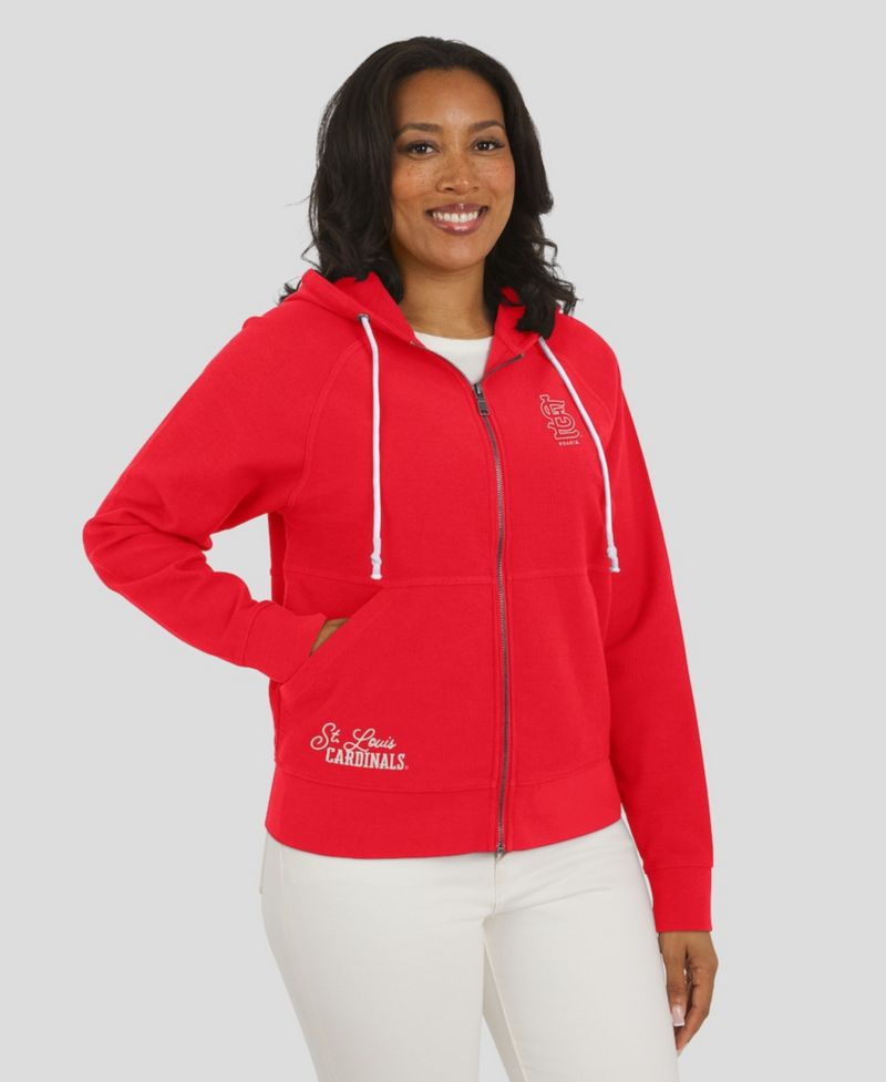 Women's Red St. Louis Cardinals Vintage Full-Zip Raglan Hoodie
