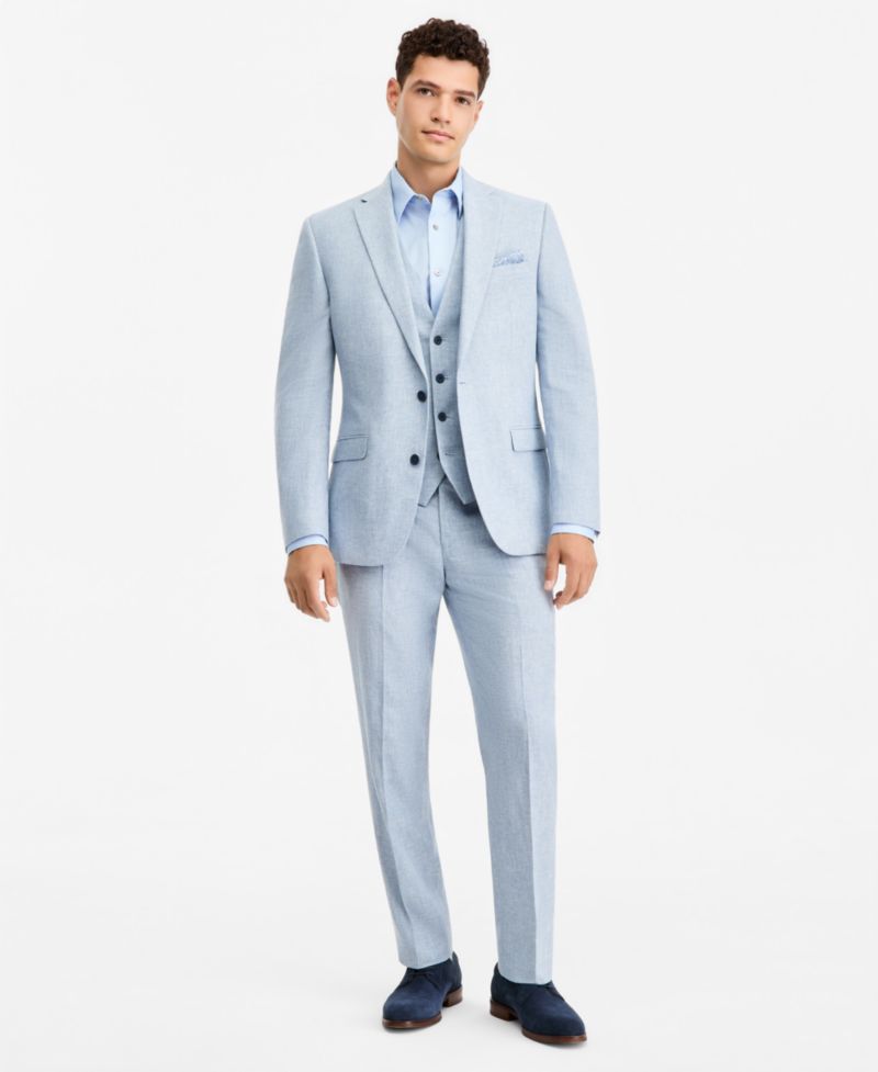 Men's Slim-Fit Linen-Blend Suit Separates