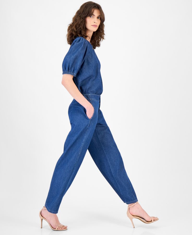 Women's Cotton High-Rise Wide-Leg Jeans, Regular & Petite