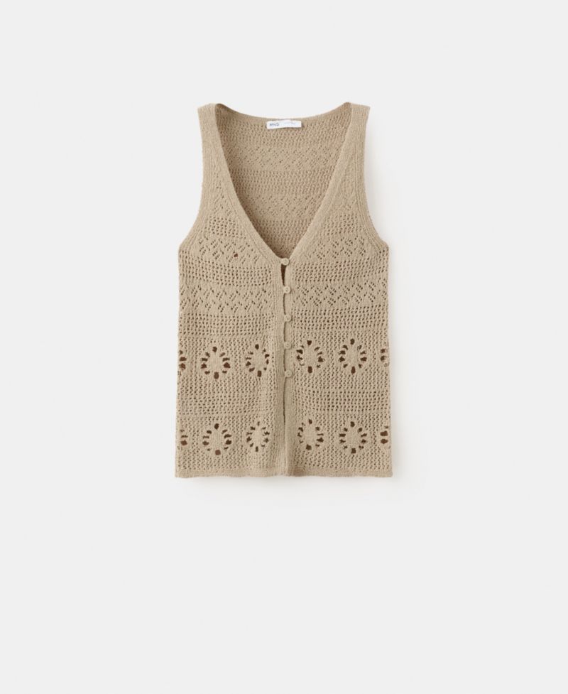 Women's Buttons Crocheted Vest