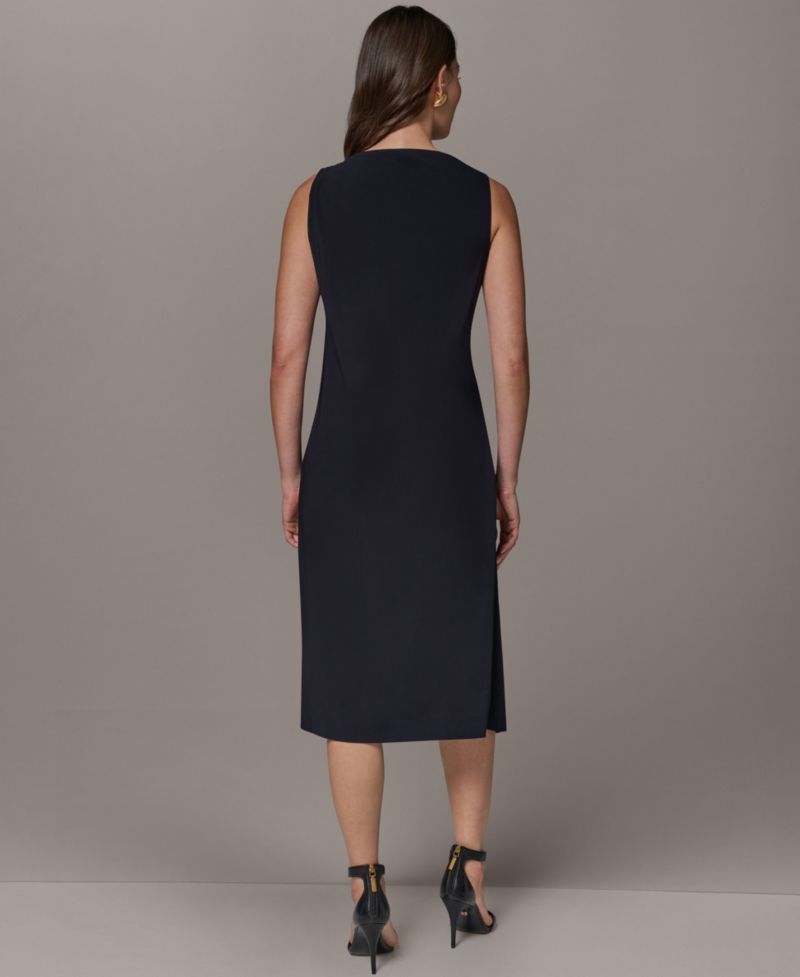 Women's Sleeveless Draped Sheath Dress