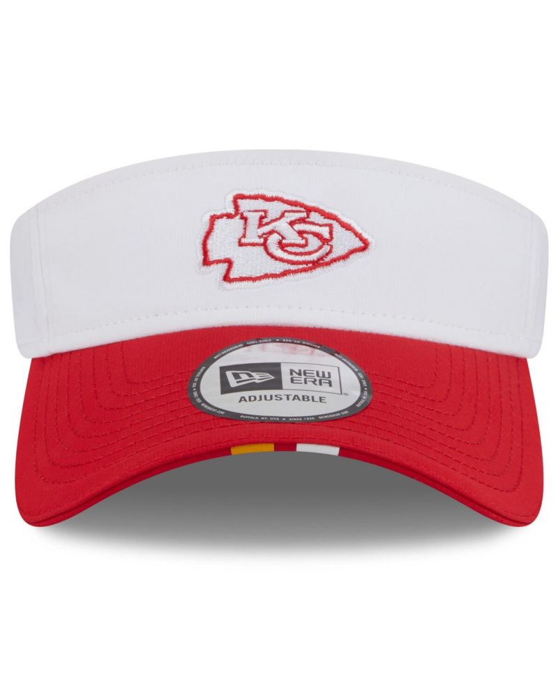 Men's White/Red Kansas City Chiefs 2025 NFL Training Camp Adjustable Visor Hat