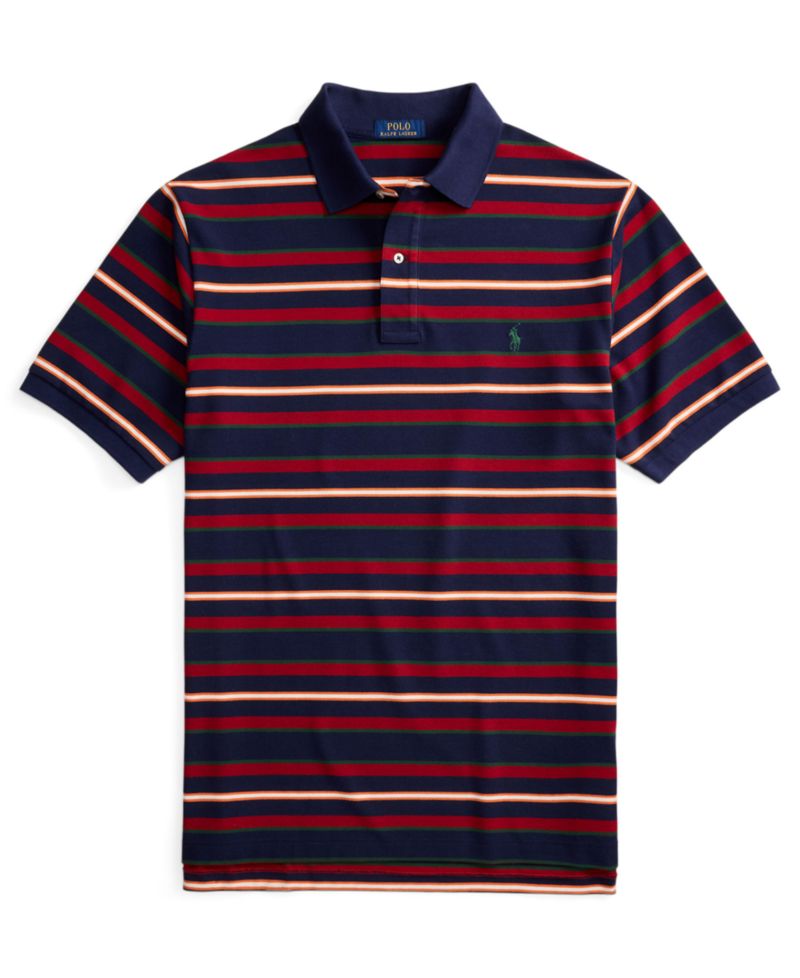 Men's Big & Tall Striped Mesh Polo Shirt
