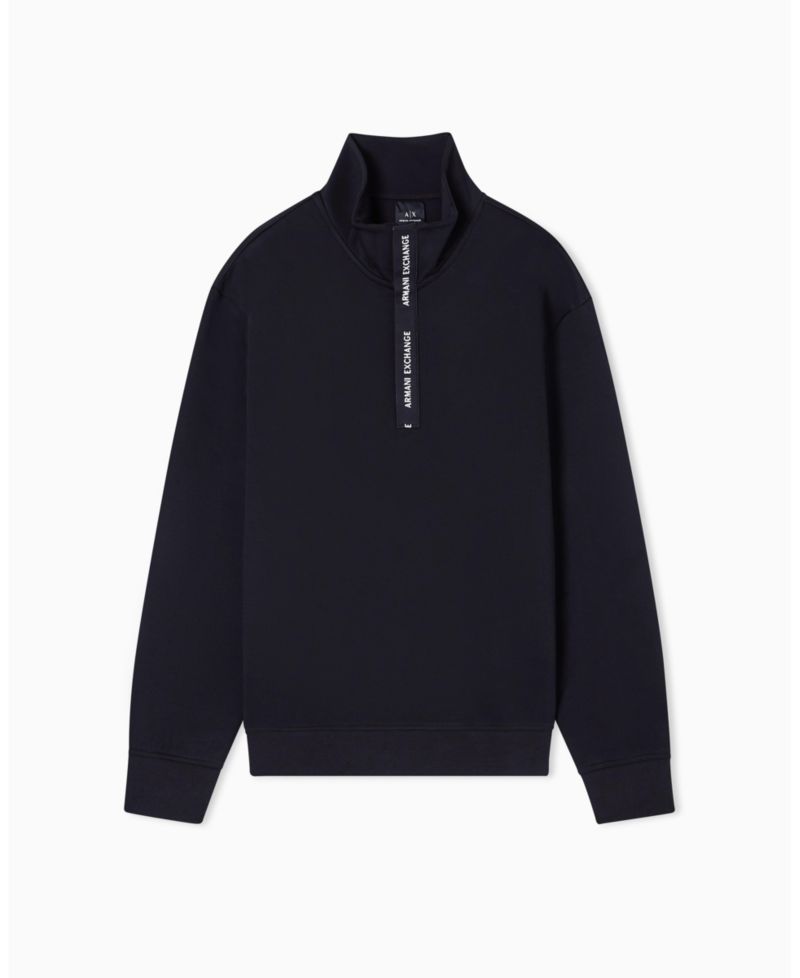 Men's Grosgrain Logo Fleece Quarter Zip Sweatshirt