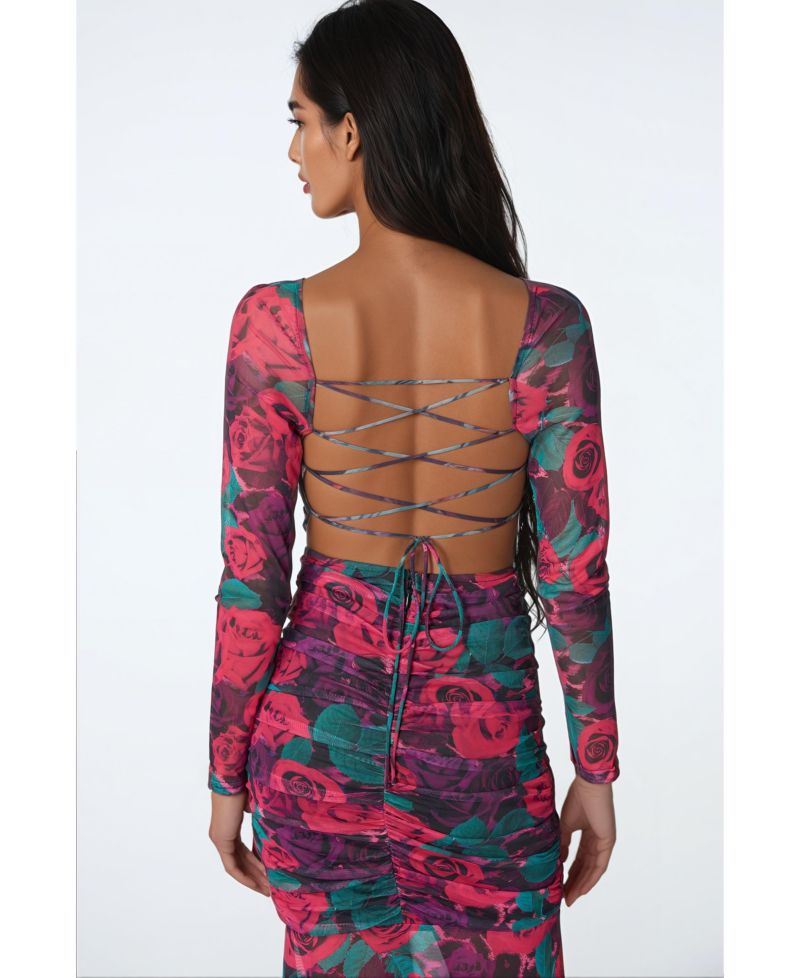 Women's Mesh Open Back Dress