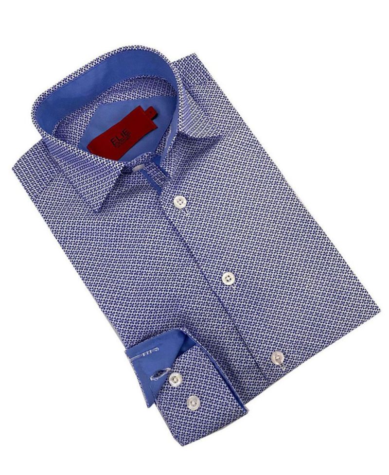 Little Boys Blue Tonal Neat Slim Fit Shirt