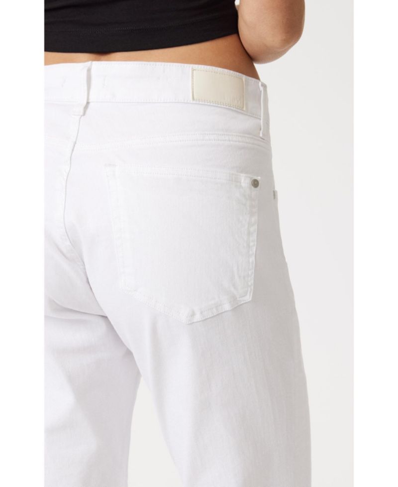 Women's Kathleen Mid Rise Boyfriend In White Feather Blue