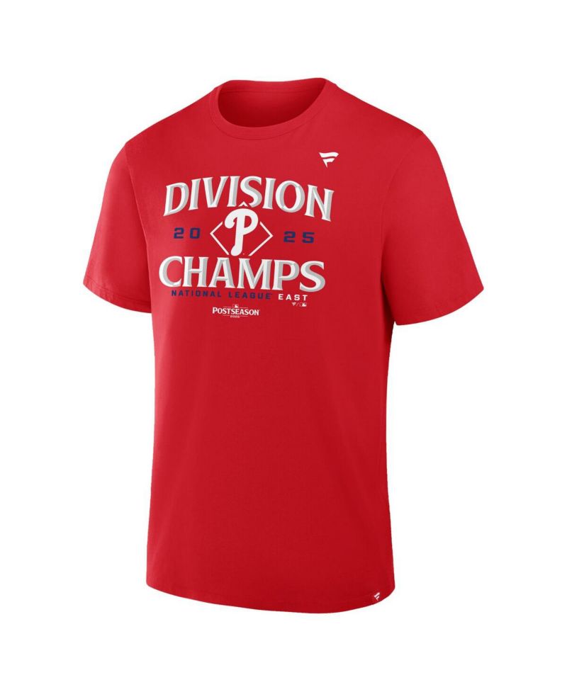 Men's Red Philadelphia Phillies 2025 NL East Division Champions Locker Room T-Shirt