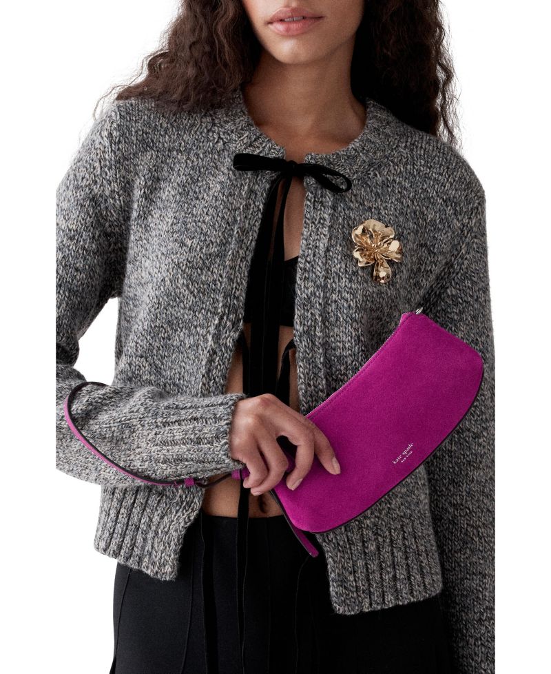 Loop Suede Pochette Small Shoulder Handbag