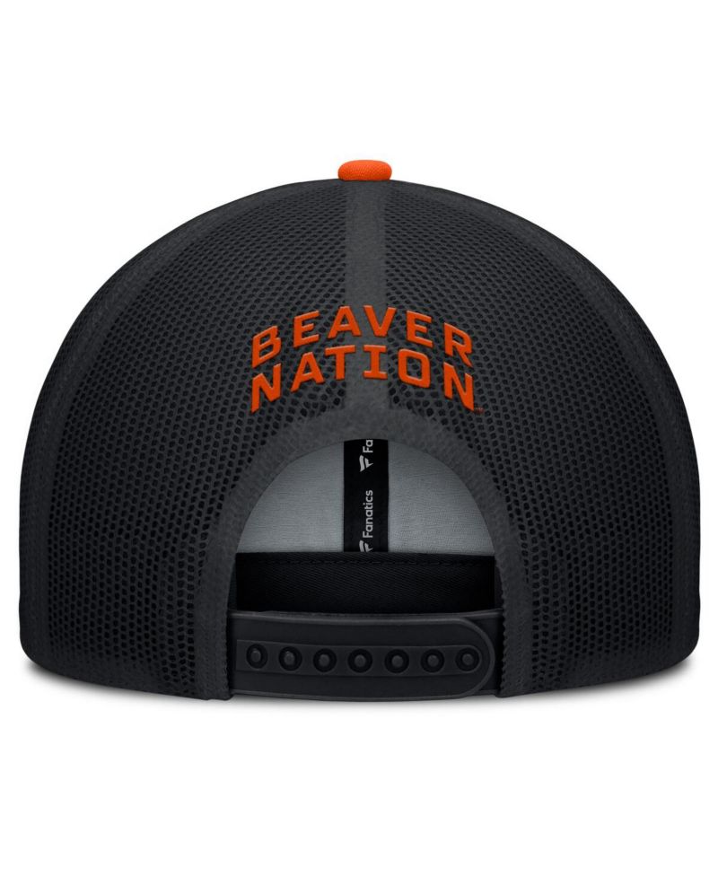 Men's Black/Orange Oregon State Beavers Adapt Adjustable Trucker Hat