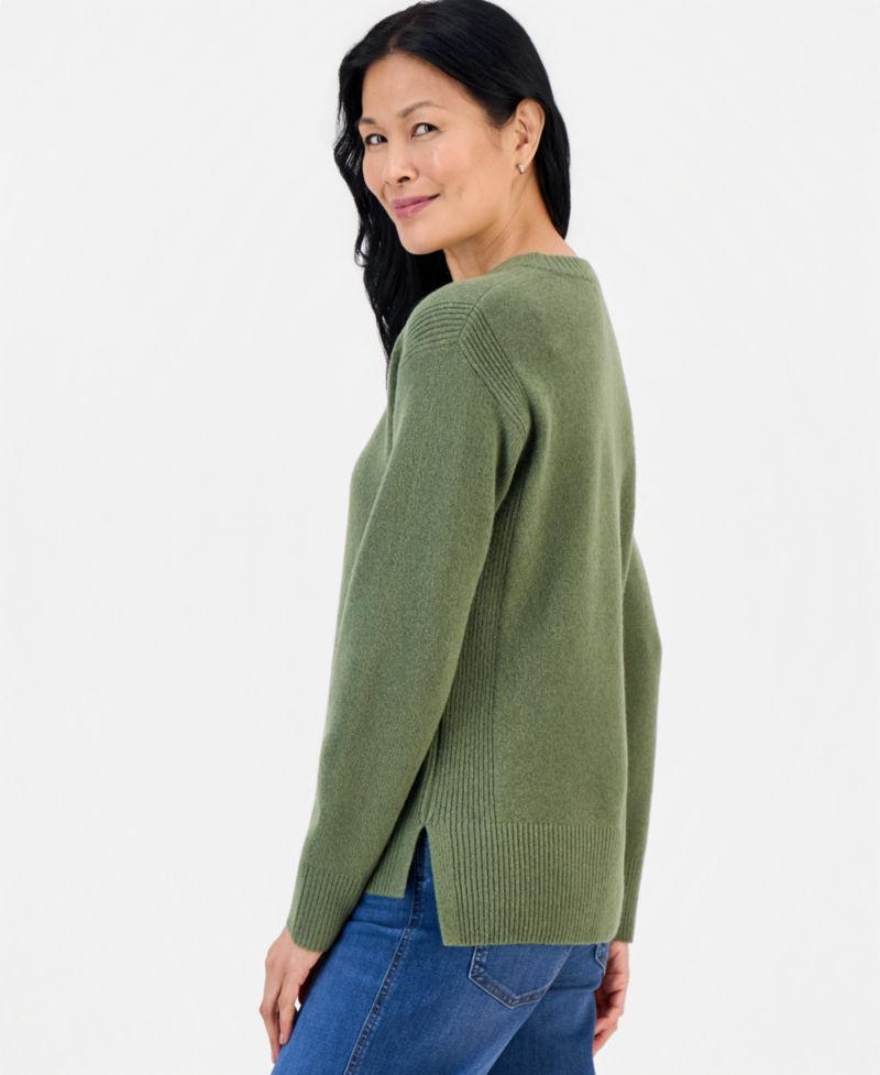 Petite Luxsoft Long-Sleeve Crewneck Sweater