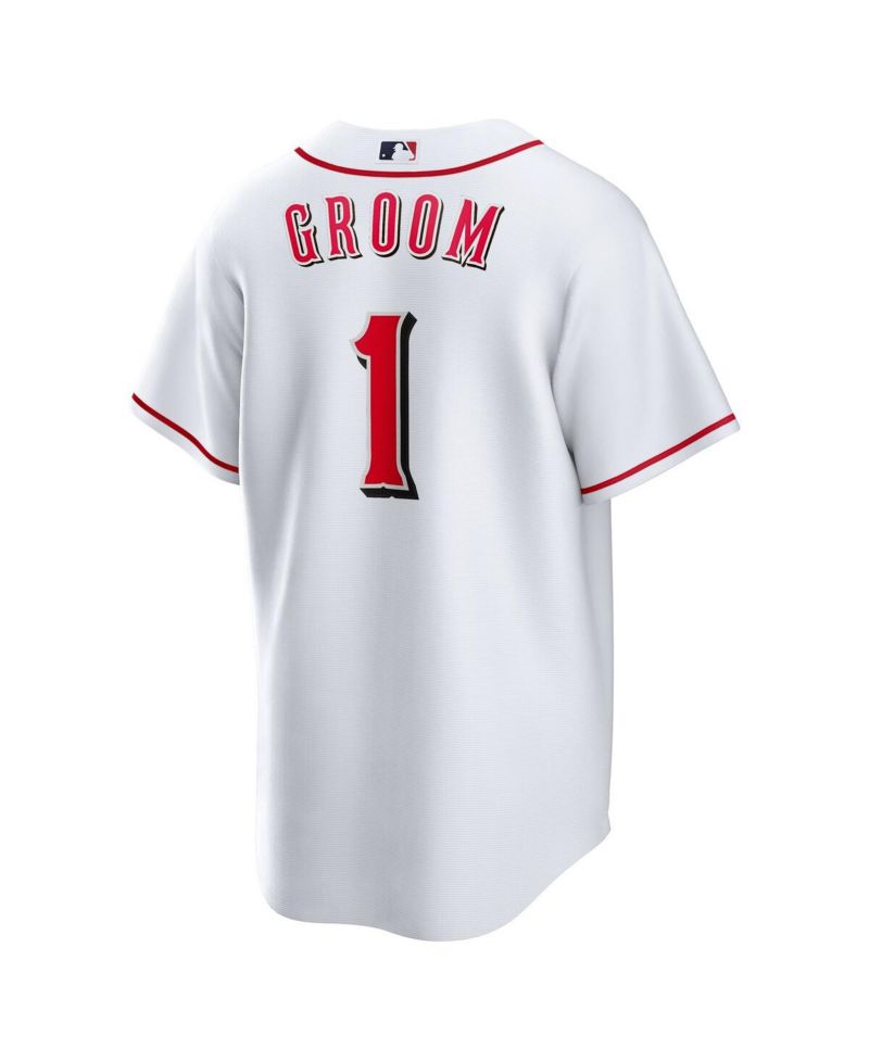 Men's White Cincinnati Reds 1 Groom Home Replica Jersey