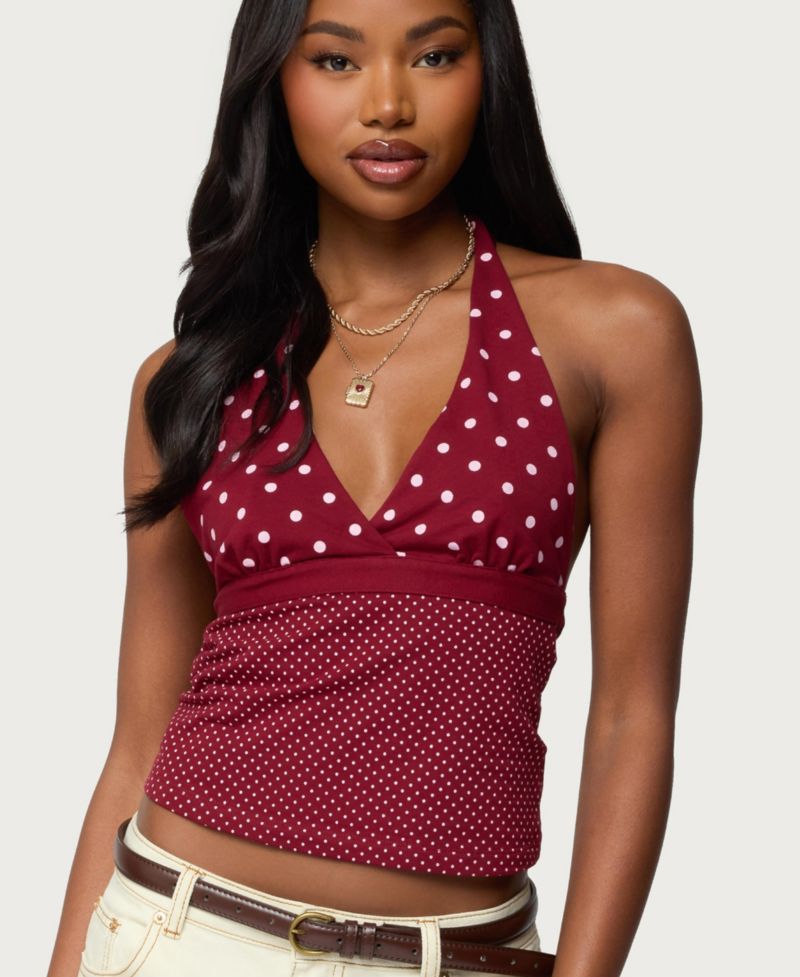 Women's Ginny Mixed Polka Dot Halter Top