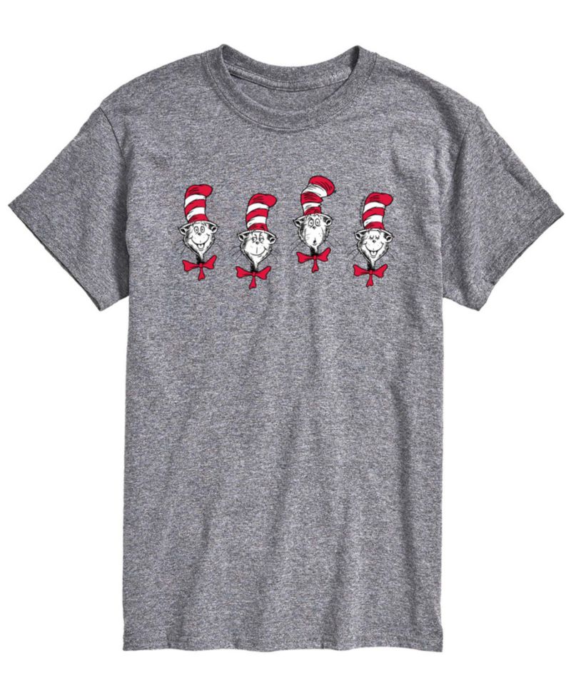 Men's Dr. Seuss Cat In The Hat Heads Short-Sleeve Graphic T-Shirt