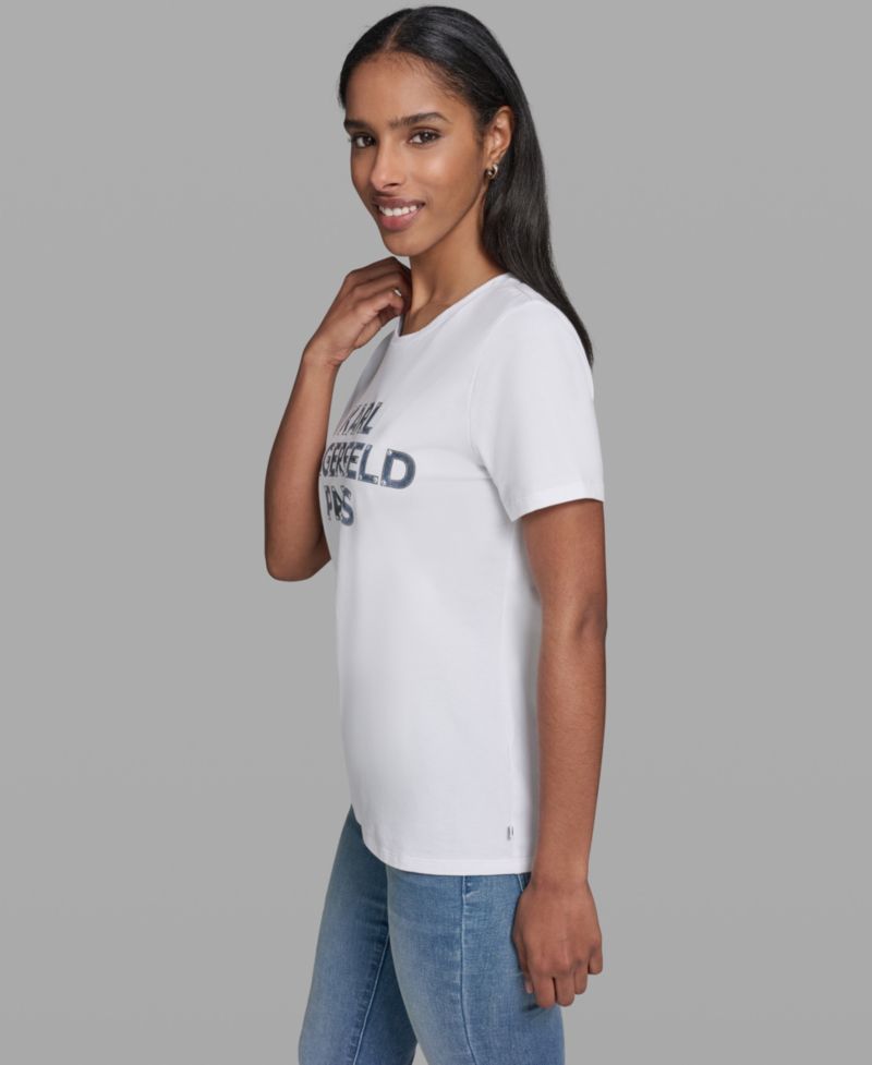 Women's Crewneck Denim Logo T-Shirt