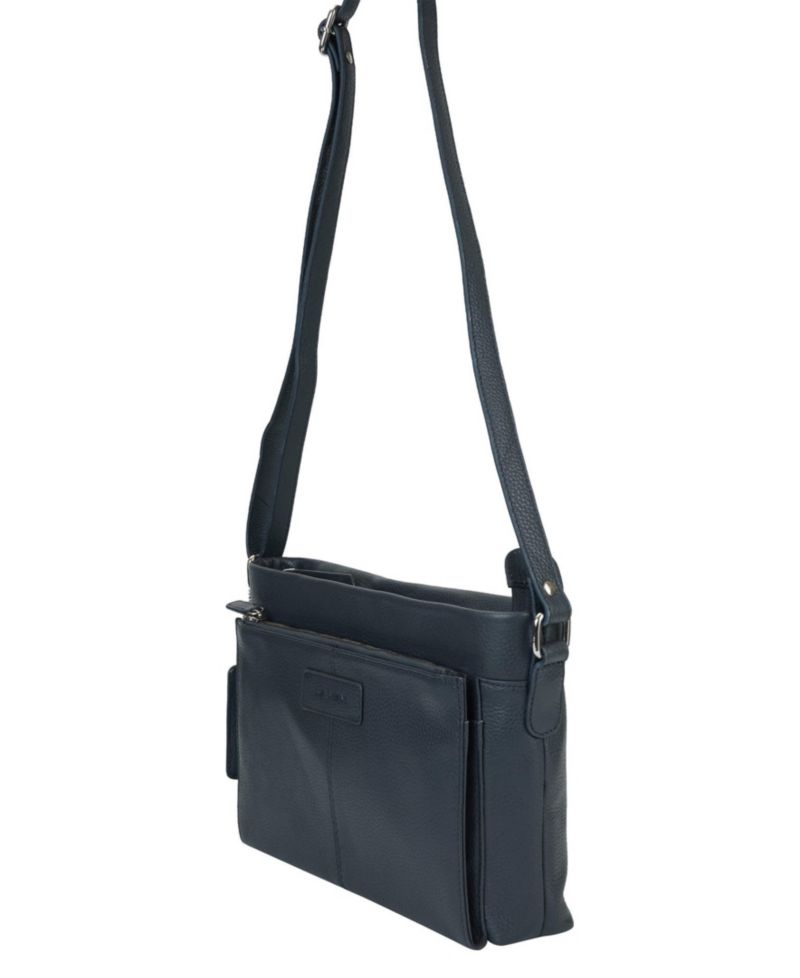 Pebble Loretta Leather Crossbody Handbag with Organizer