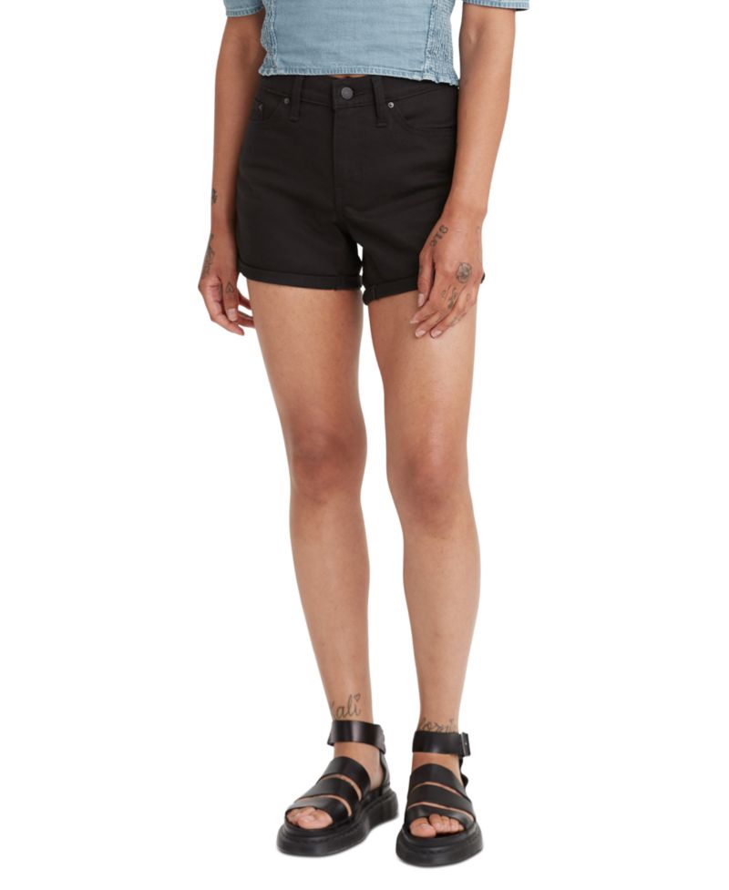 Trendy Plus Size Mid-Length Stretch Denim Shorts