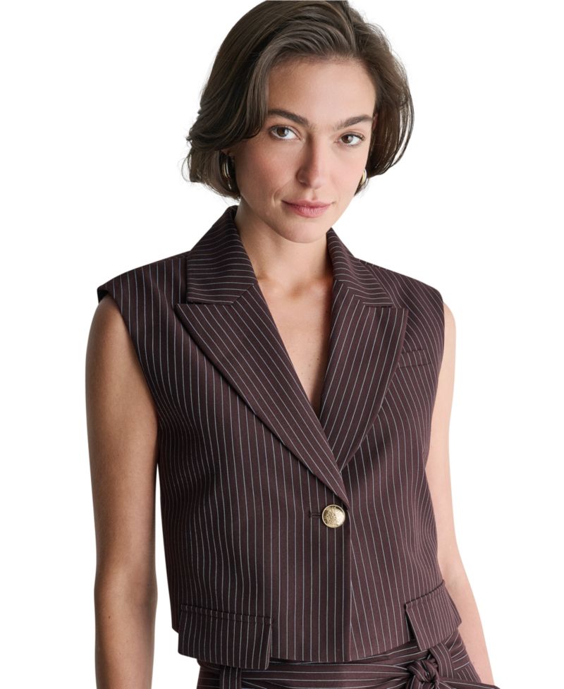 Women's Cropped Peak-Lapel One-Button Blazer