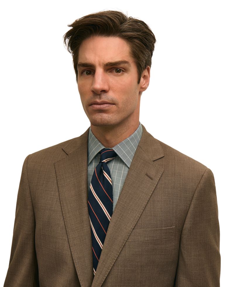 Мужской костюм из смесовой шерсти классического кроя от Brooks Brothers с отделяющим пиджаком