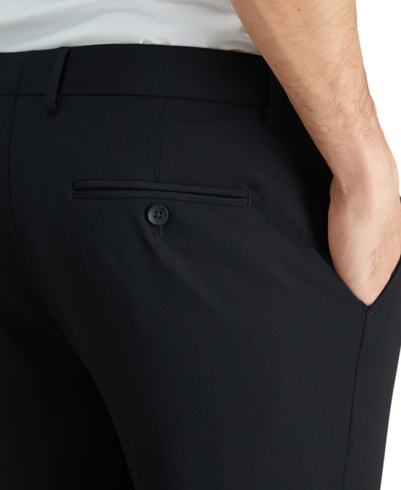 JMH Men's 4 Way Stretch Slim Fit Flat Front Suit Pant