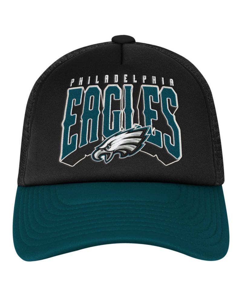 Big Boys' and Girls' Philadelphia Eagles Handoff Foam Front Panel Adjustable Trucker Hat