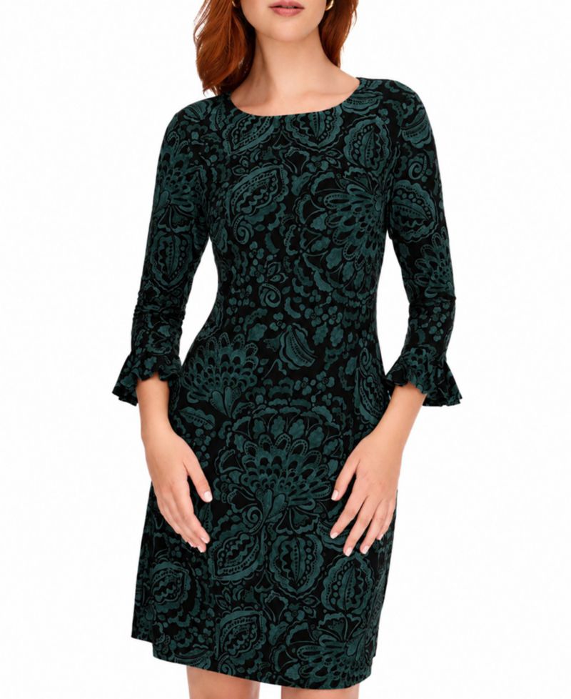 Petite Long-Sleeve Jersey Shift Dress