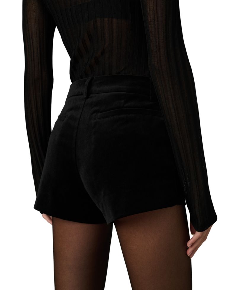 Women's High-Rise Trouser Velvet Shorts