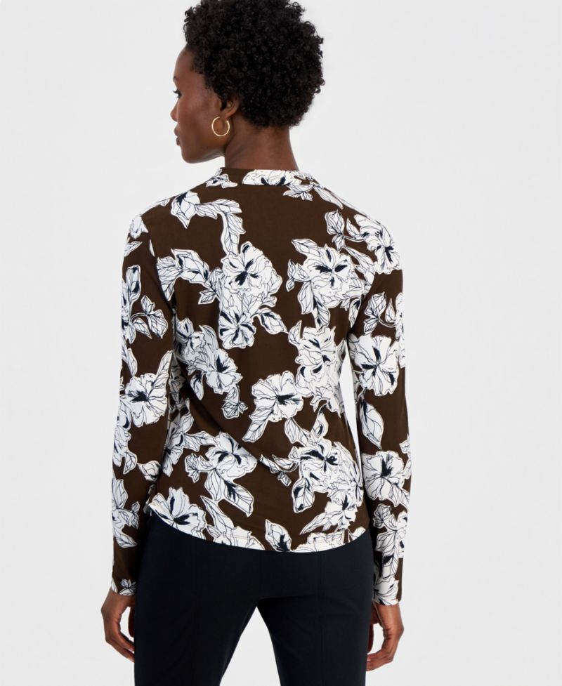 Petite Floral Long-Sleeve Top