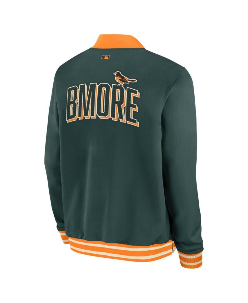 Men's Green Baltimore Orioles 2026 City Connect Authentic Collection Relaxed Full-Zip Bomber Jacket