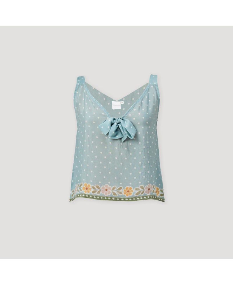 Women's Bow Bemberg Tie Cami Top