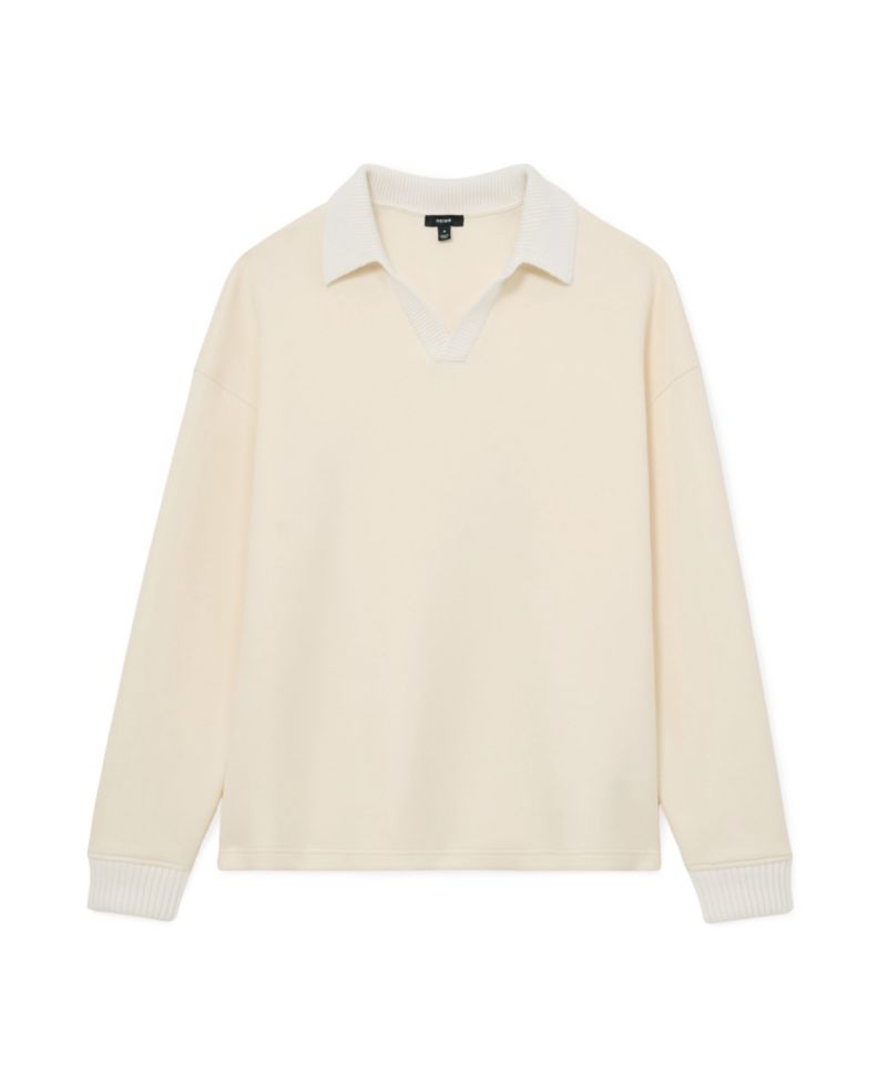 Men's Beaton Premium Interlock Cotton-Blend Dropped-Shoulder Open-Collar Sweatshirt