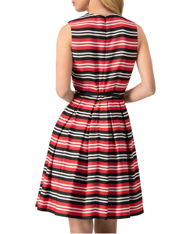 Women's Sleeveless Striped Fit & Flare Dress