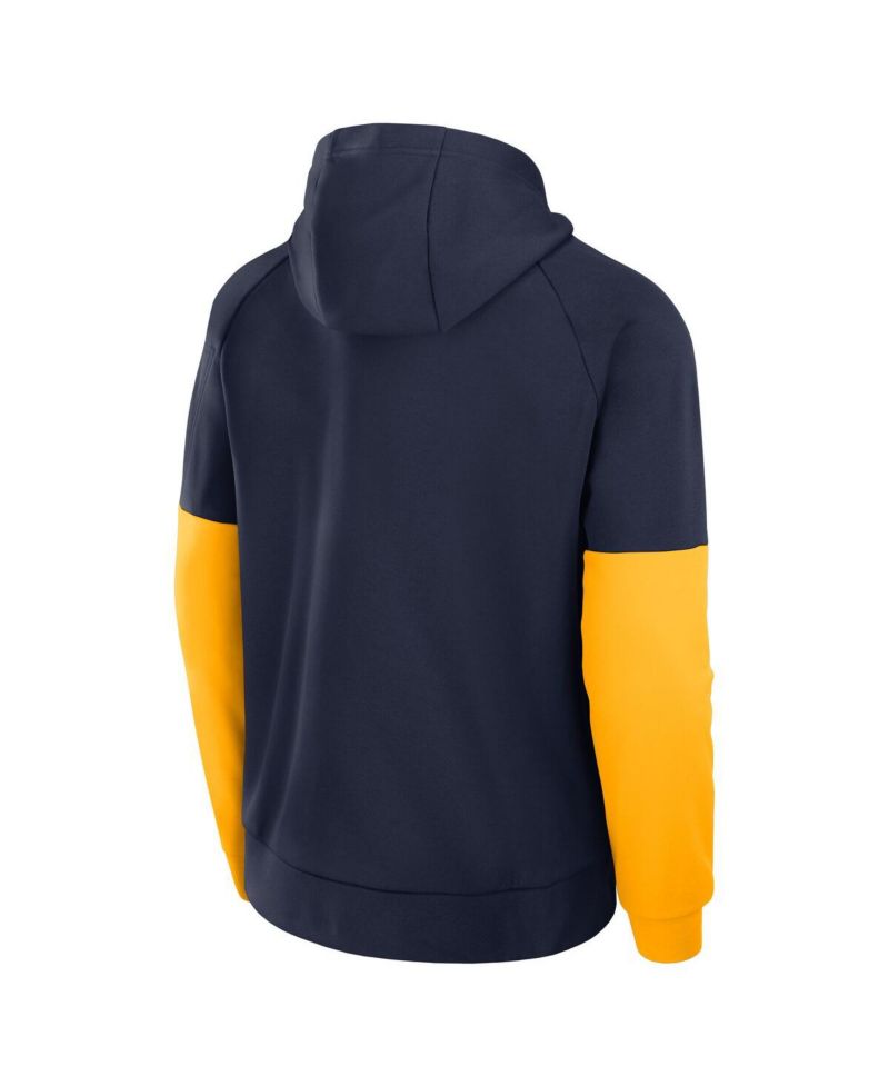 Men's Navy West Virginia Mountaineers Fitness Performance Pullover Hoodie