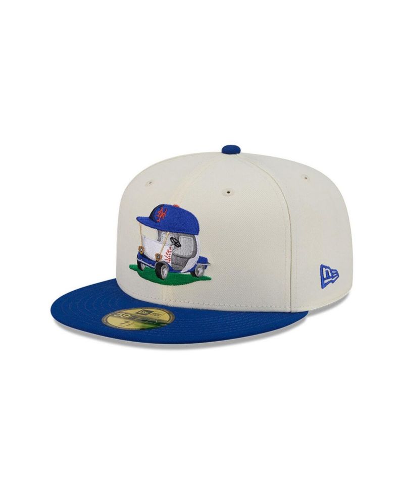 Men's Cream/Royal New York Mets Bullpen Cart 59FIFTY Fitted Hat