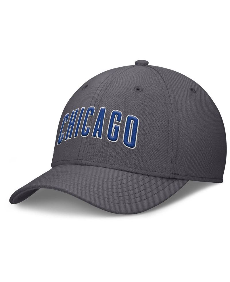 Men's Gray Chicago Cubs Swoosh Performance Flex Hat
