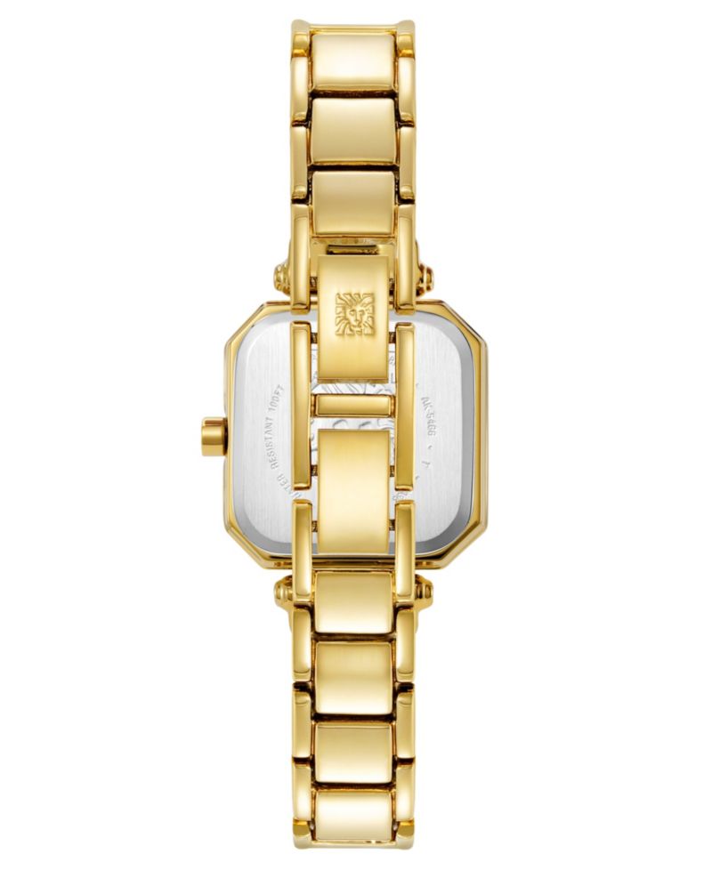 Women's Quartz Octagonal Gold-Tone Black Bangle Watch 24mm