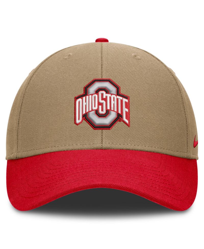 Men's and Women's Beige/Scarlet Ohio State Buckeyes Primetime Rise Dri-FIT Adjustable Hat