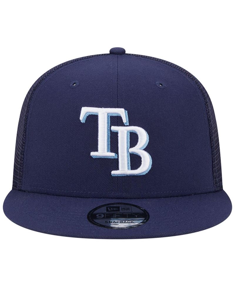 Men's Navy Tampa Bay Rays Team Color Trucker 9FIFTY Snapback Hat