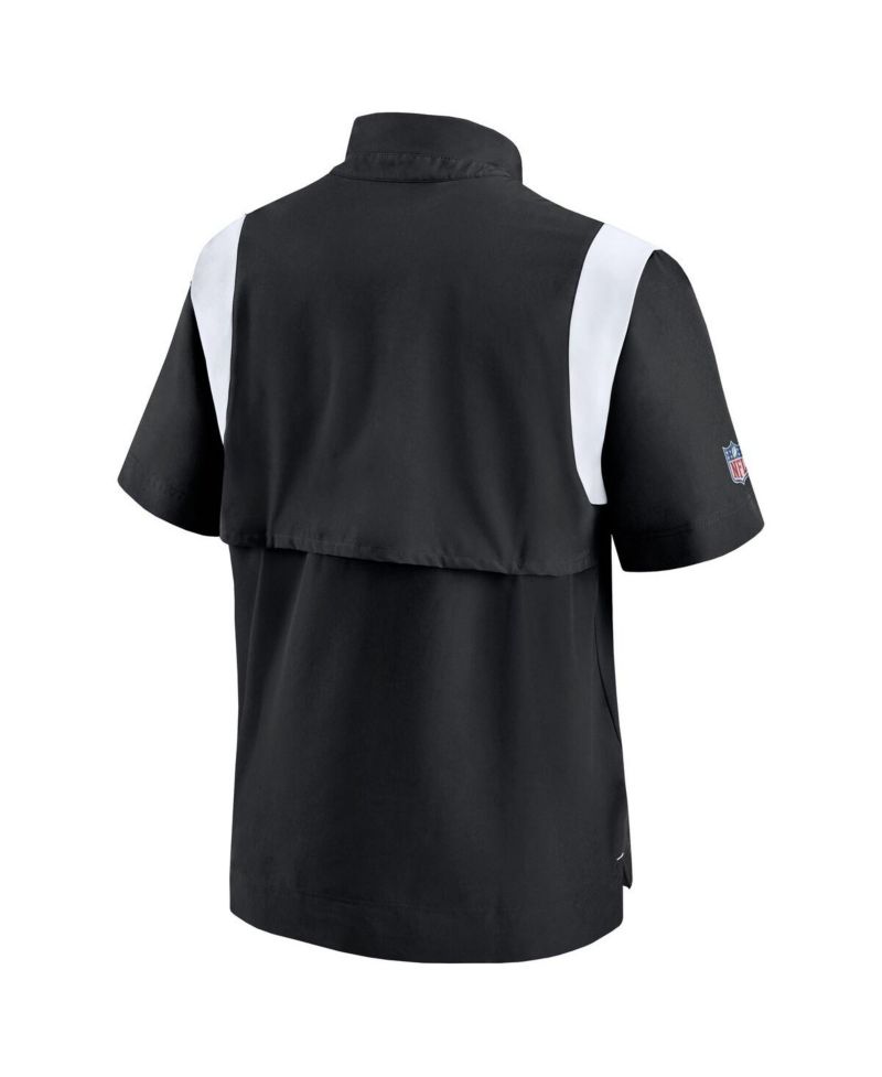 Men's Black Las Vegas Raiders Coach Chevron Lockup Quarter-Zip Top