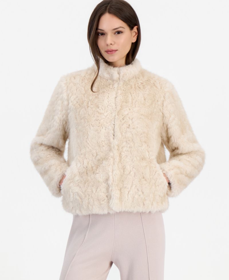 Women's Cropped Teddy Faux Fur Jacket