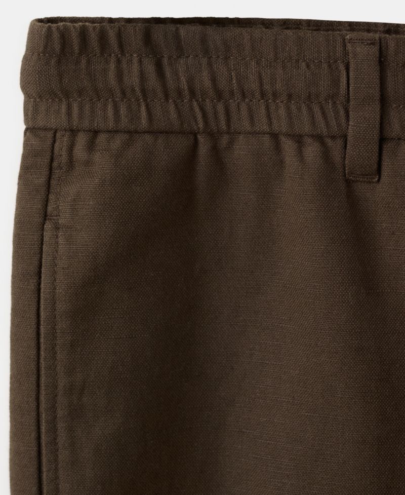 Men's Cotton-Linen Blend Mid-Rise Bermuda 8.54" Inseam Shorts