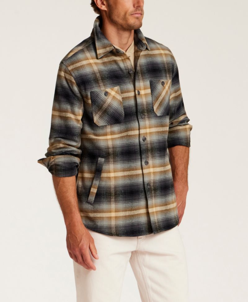 Men's Lumberjack Plaid Unlined Cotton Twill Shirt Jacket