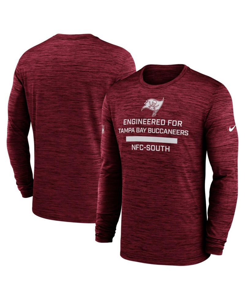 Men's Red Tampa Bay Buccaneers Sideline Velocity Performance Long Sleeve T-Shirt