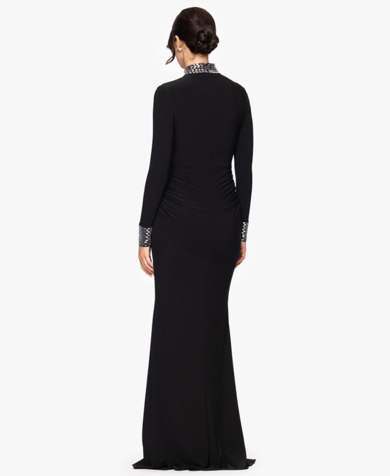 Women's Long Sleeve Mock Neck Gown