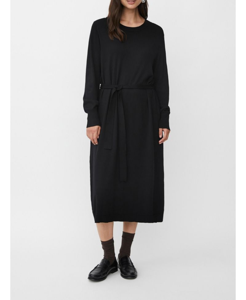 Women's Long Sleeve Belted Waist Dress